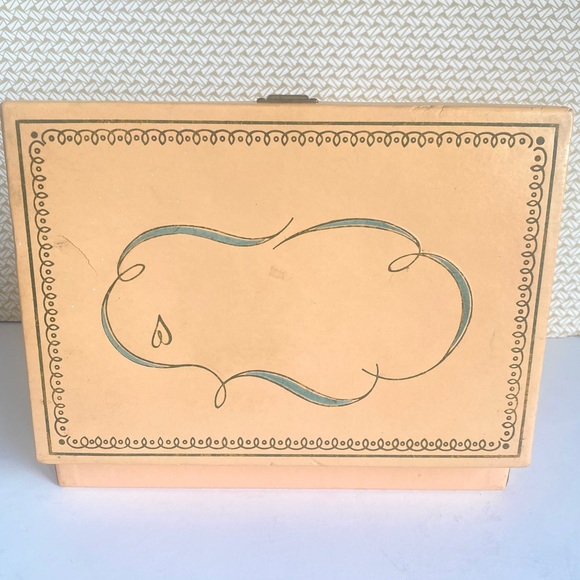 SOLD RARE 60s Jewelry Box Vintage Princess Pink Velvet Lined Retro Atomic Starbu - Picture 7 of 8